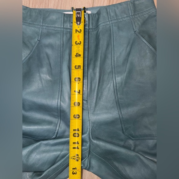 Veronica Beard Blue Leather High Rise Pants Size 0 - Picture 7 of 8